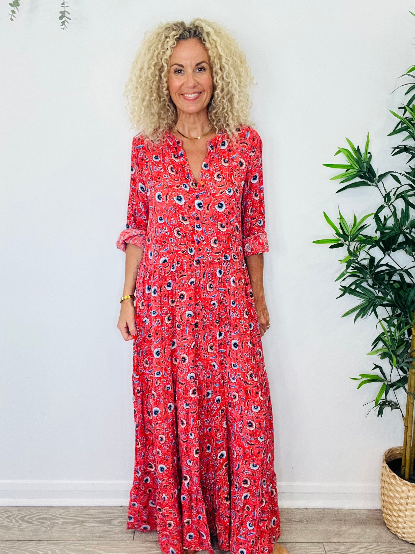 Floral Maxi Dress - Size L
