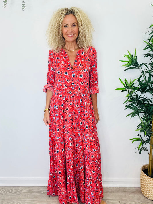 Floral Maxi Dress - Size L