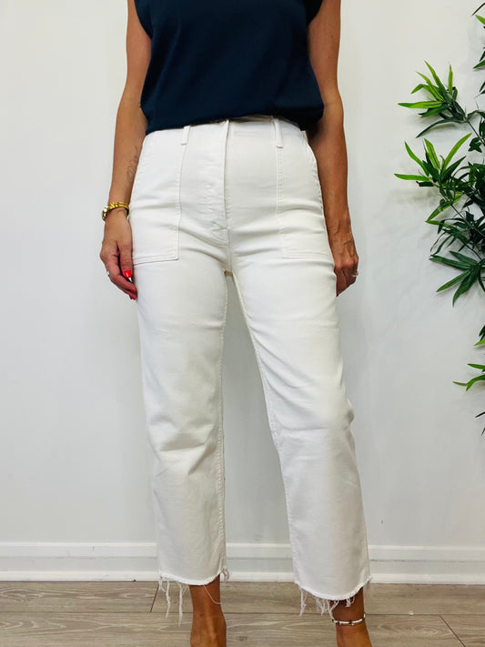 Cropped Straight Leg Jeans - Size 26
