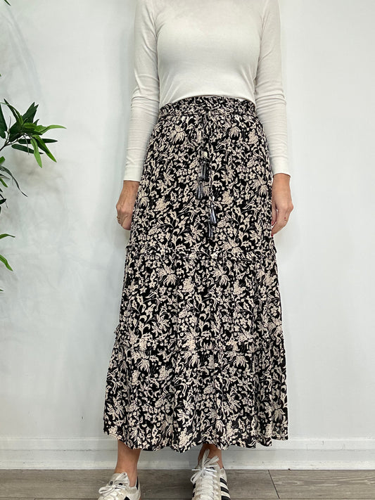 Tiered Patterned Skirt - Size S