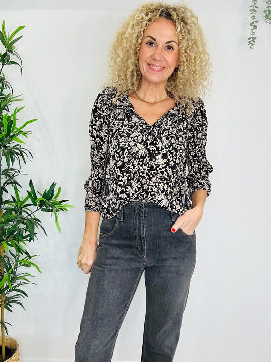 Patterned Blouse - Size XS