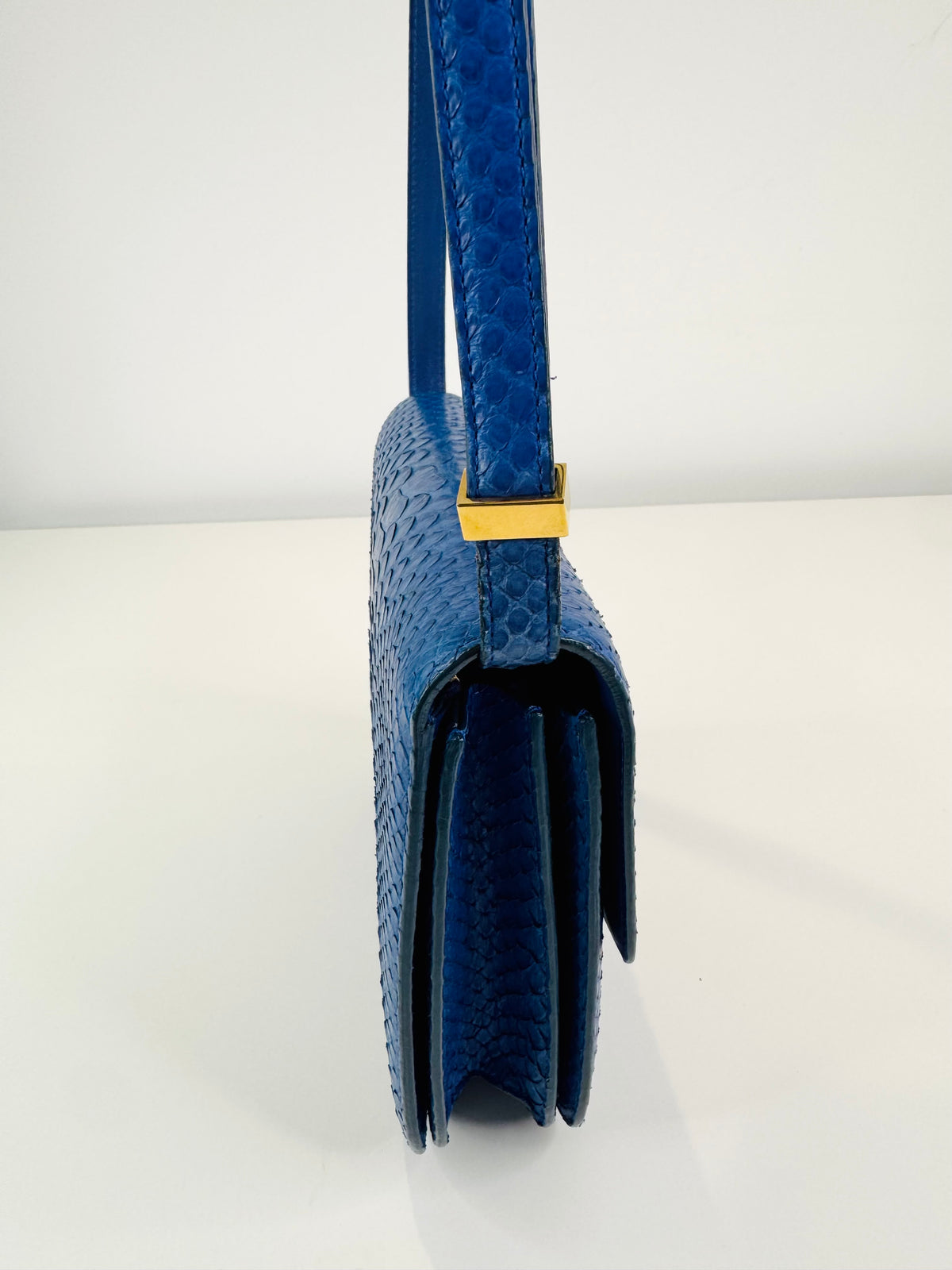Medium Python Skin Box Bag