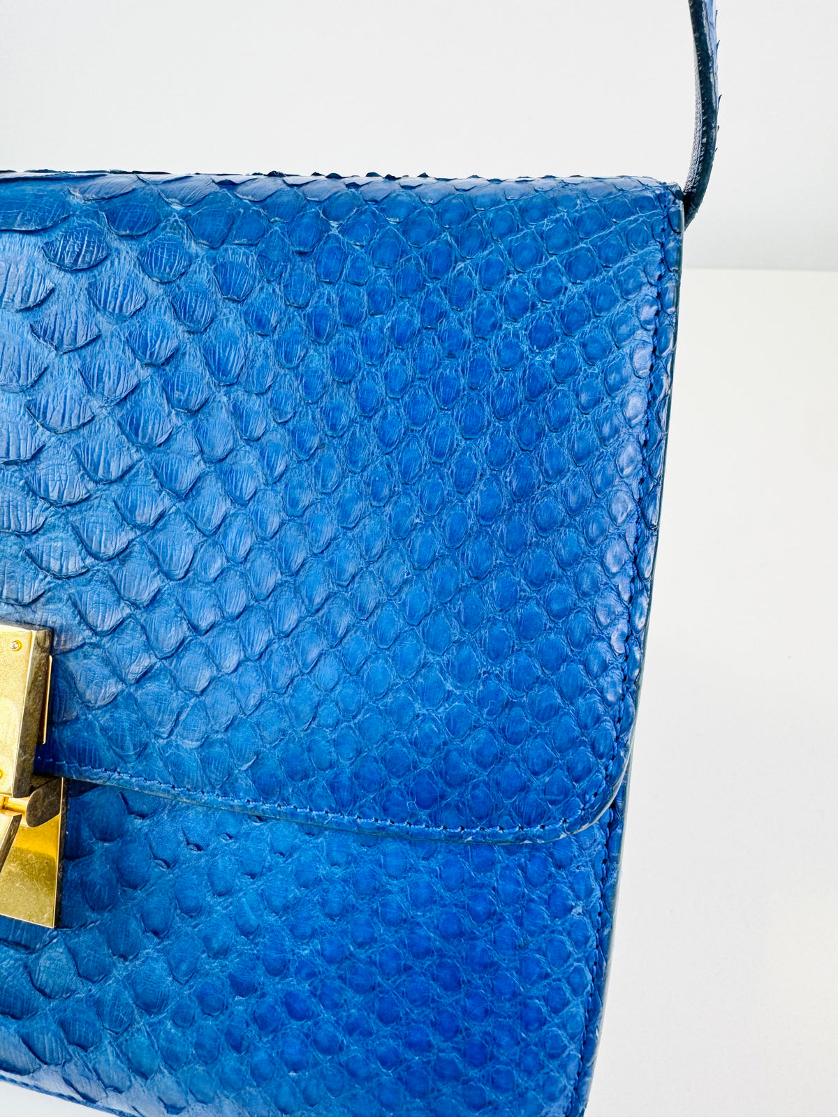 Medium Python Skin Box Bag