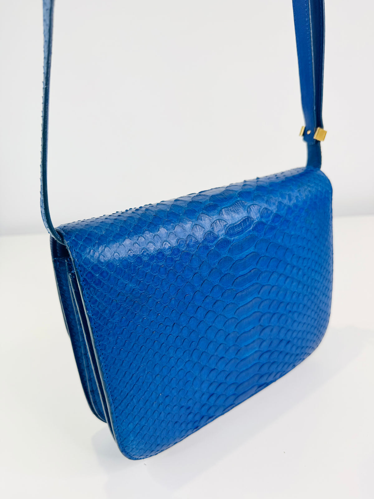 Medium Python Skin Box Bag