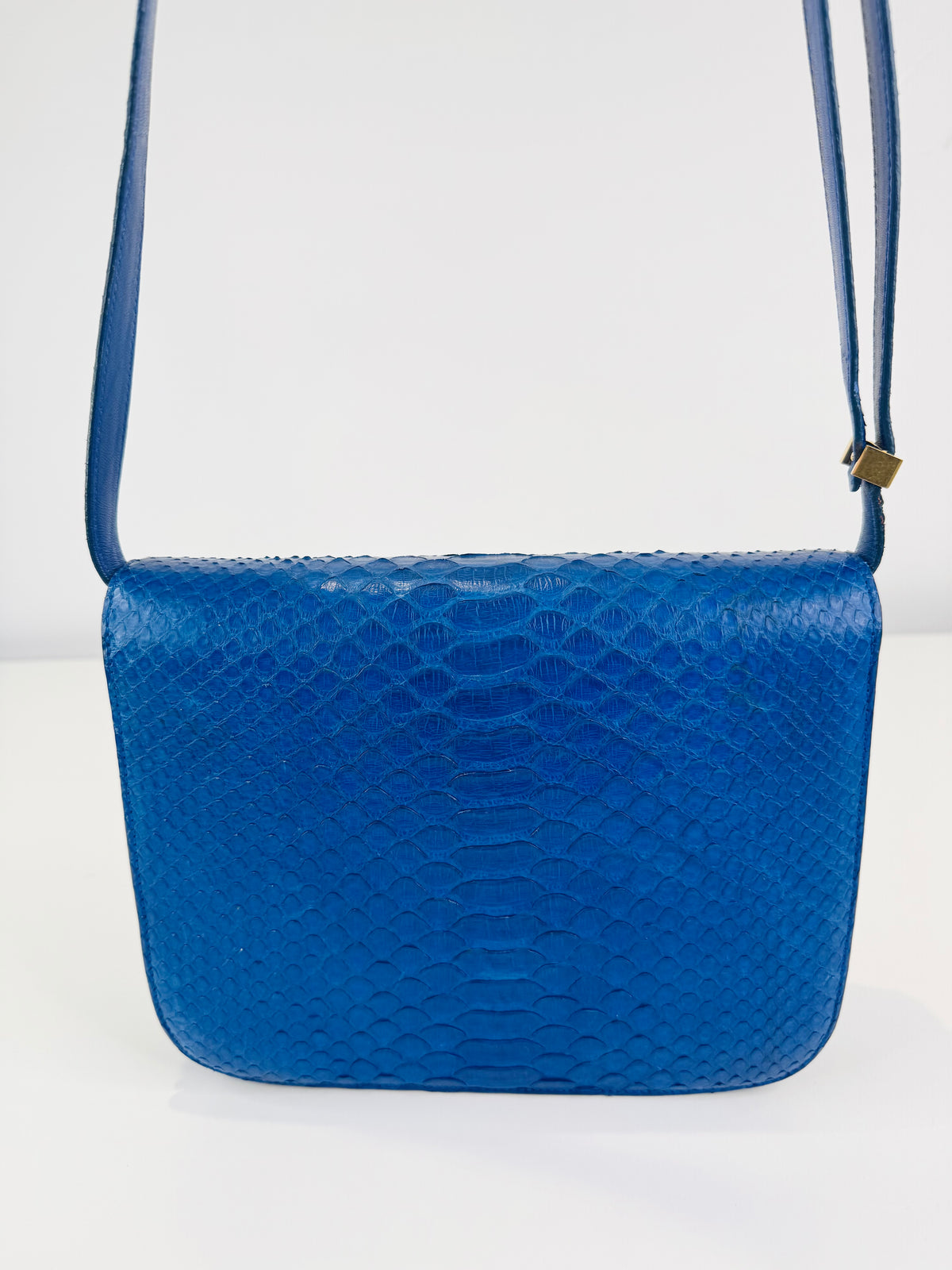Medium Python Skin Box Bag