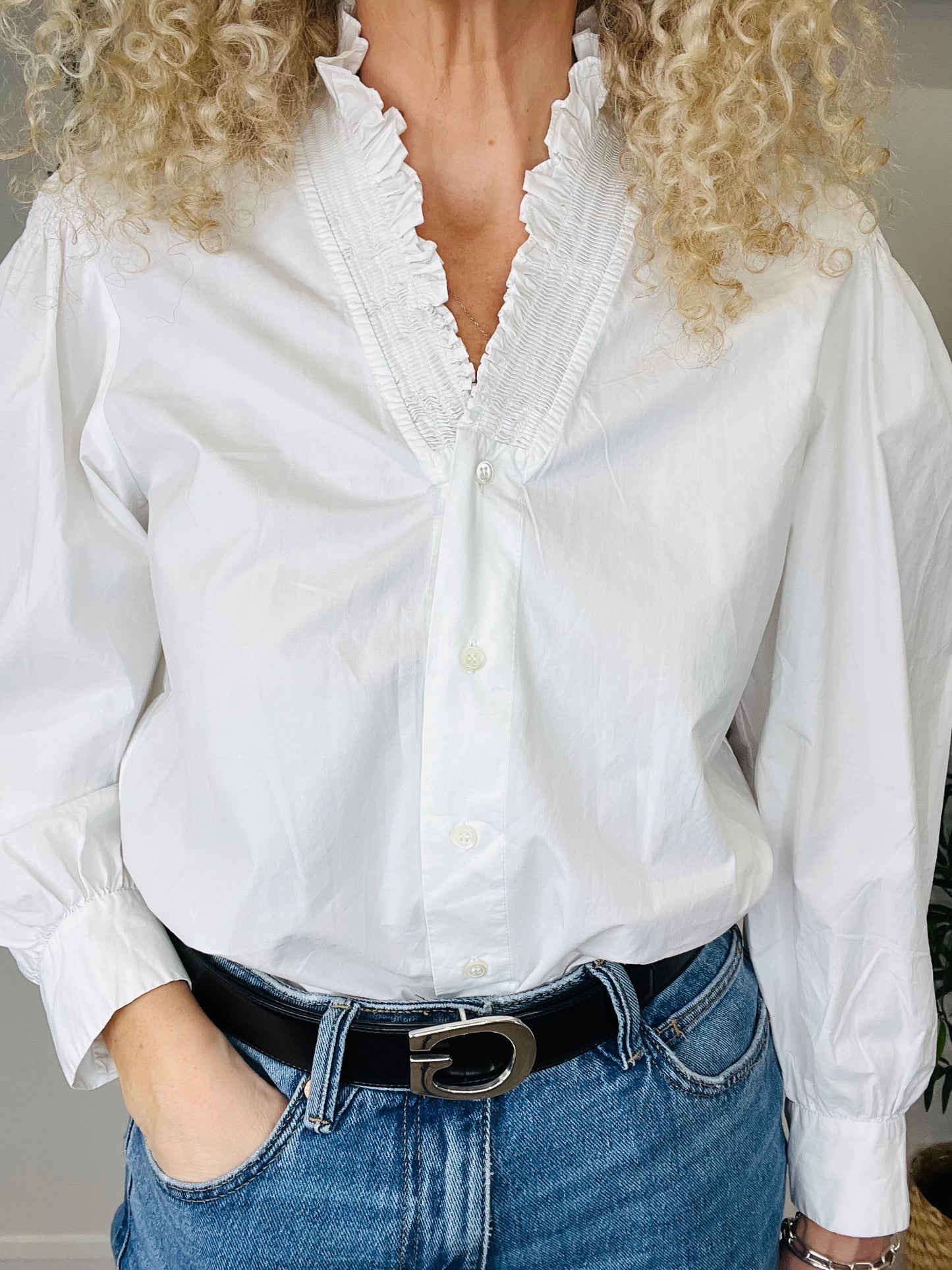 Cotton Ruffle Shirt - Size 1