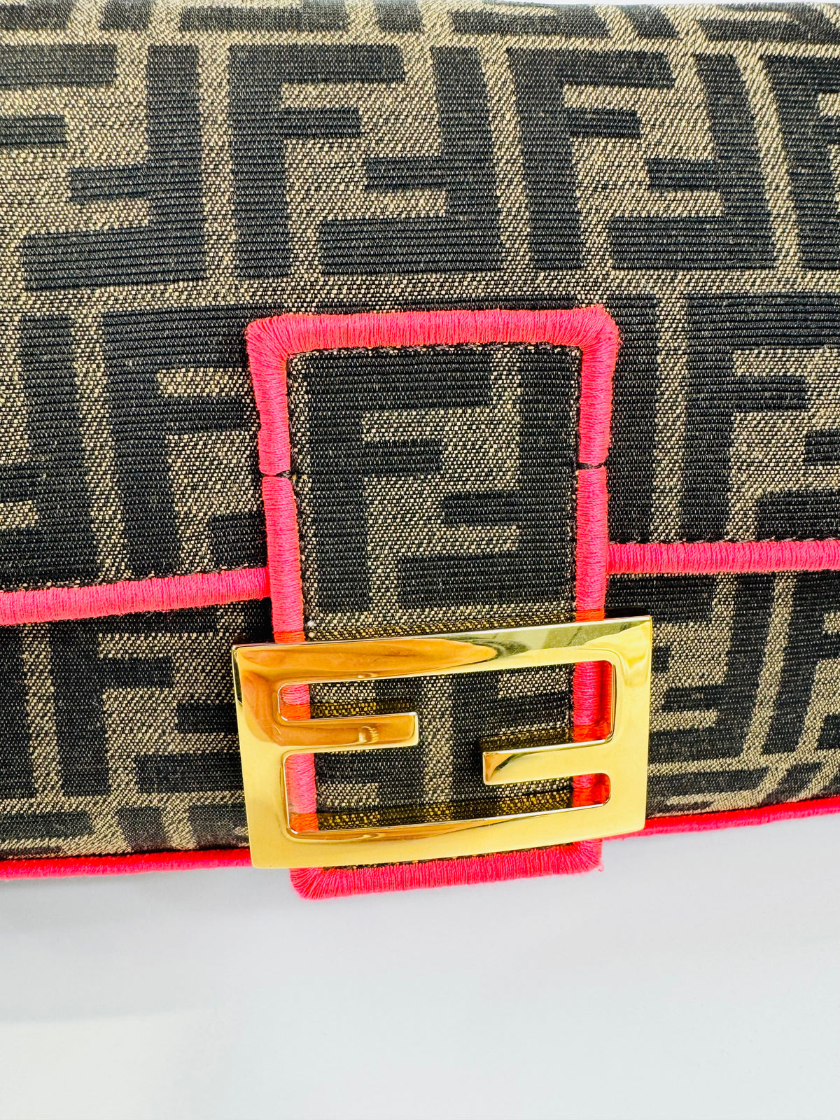 Zucca Canvas Crossbody Baguette Bag