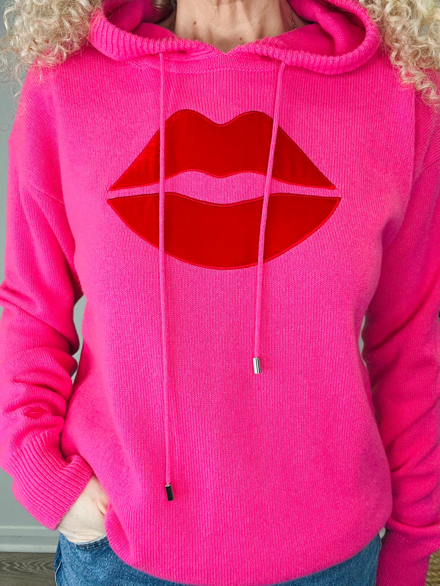 Lips Hooded Jumper - Size S