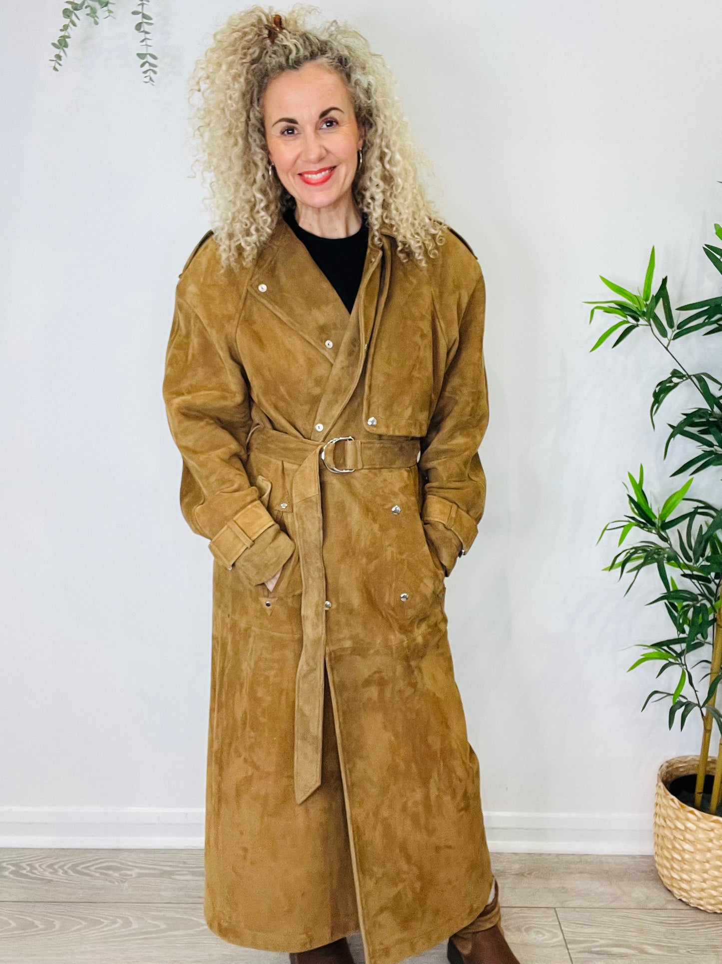 Suede Trench Coat - Size S