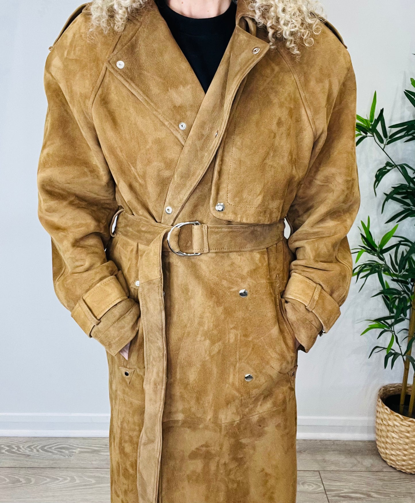 Suede Trench Coat - Size S