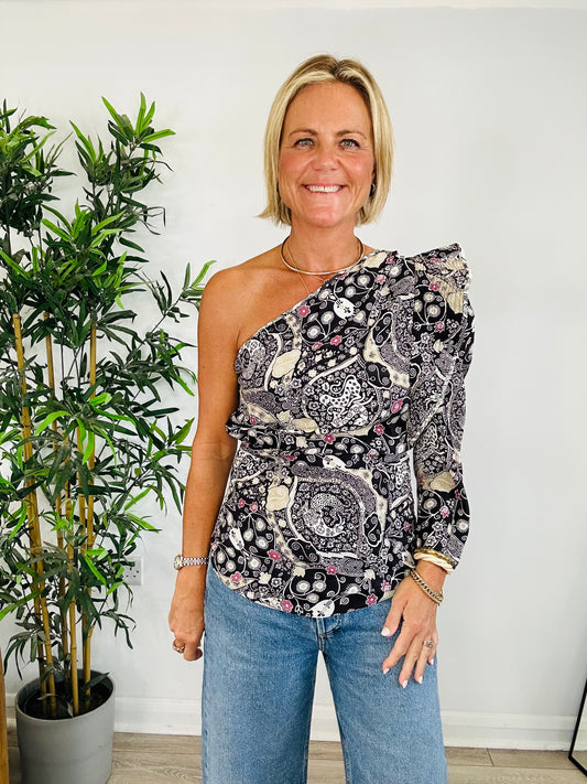 Carina One Shoulder Top - Size 40