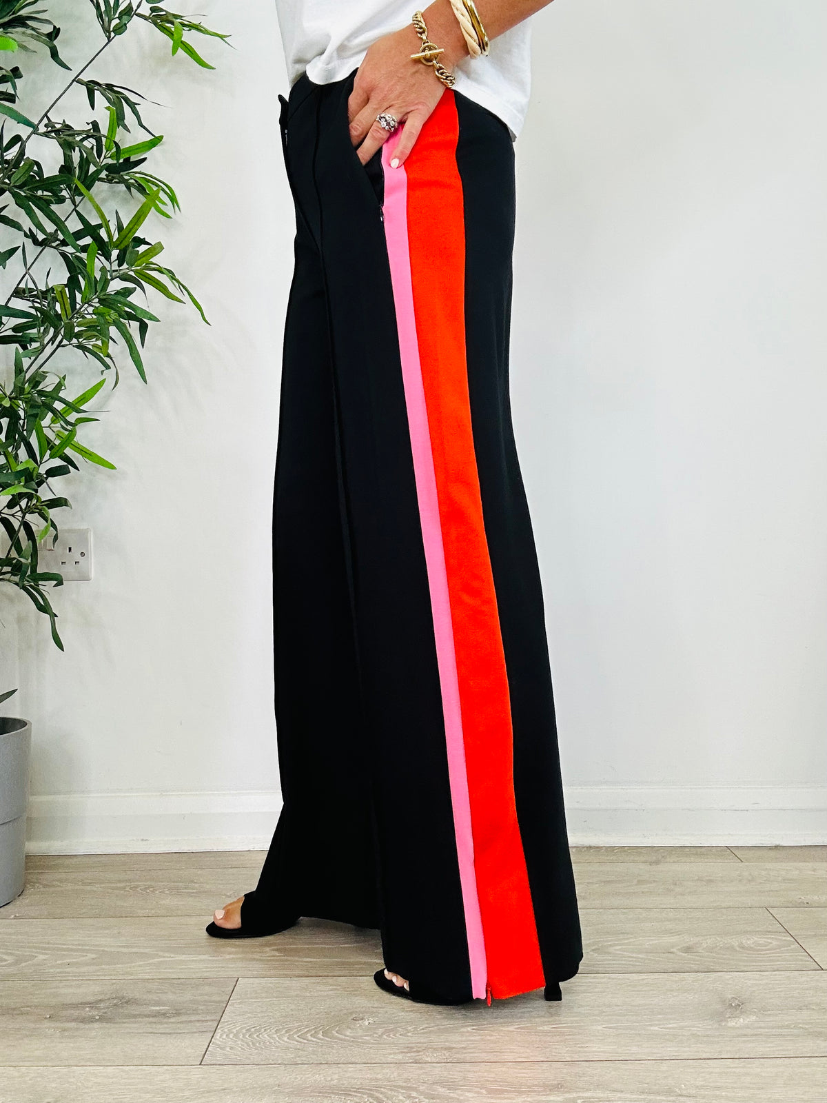Jersey Wide Leg Trousers - Size 10
