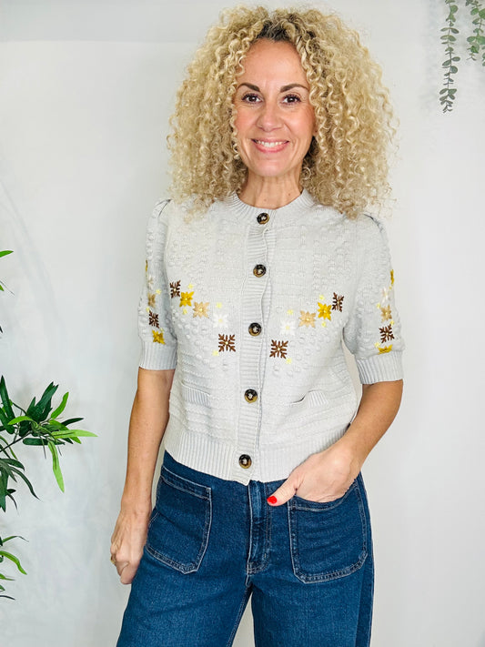 Embroidered Cardigan - Size M