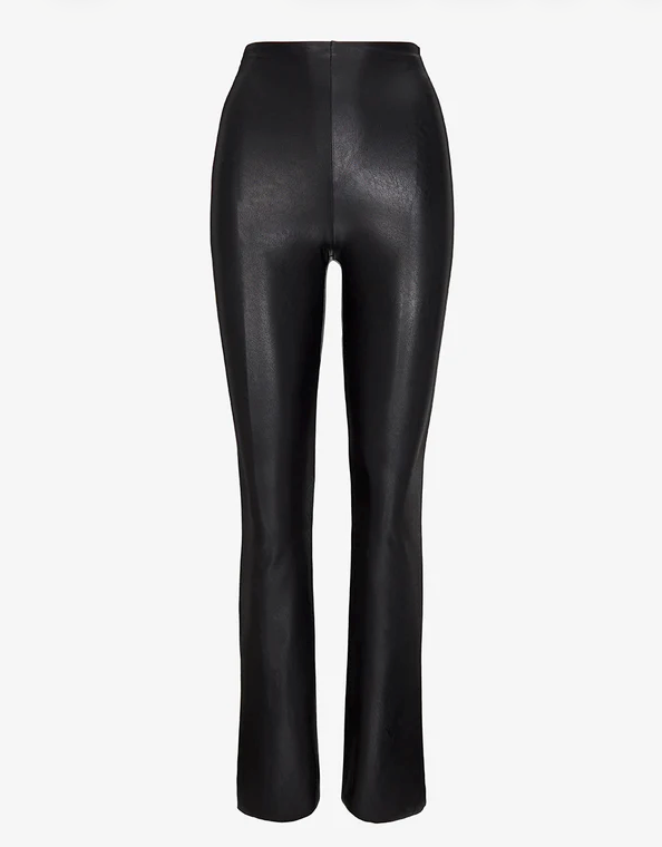 Flared Faux Leather Leggings - Size XS