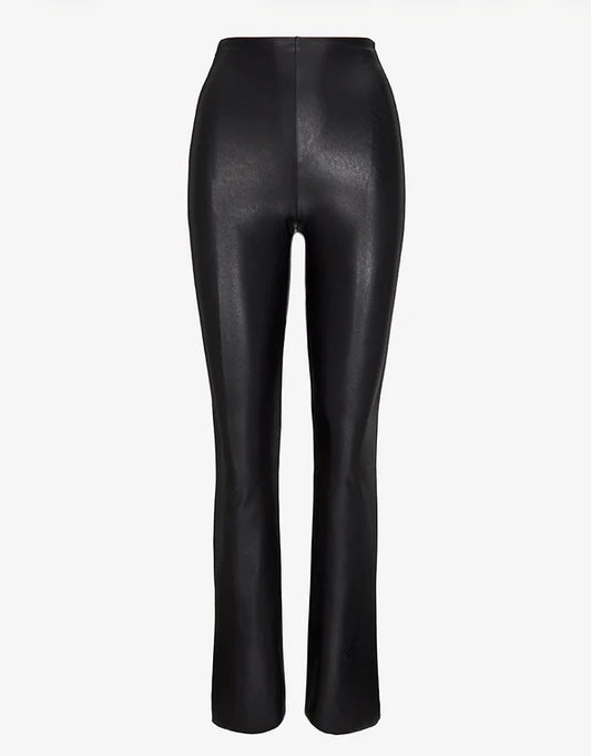 Flared Faux Leather Leggings - Size XS
