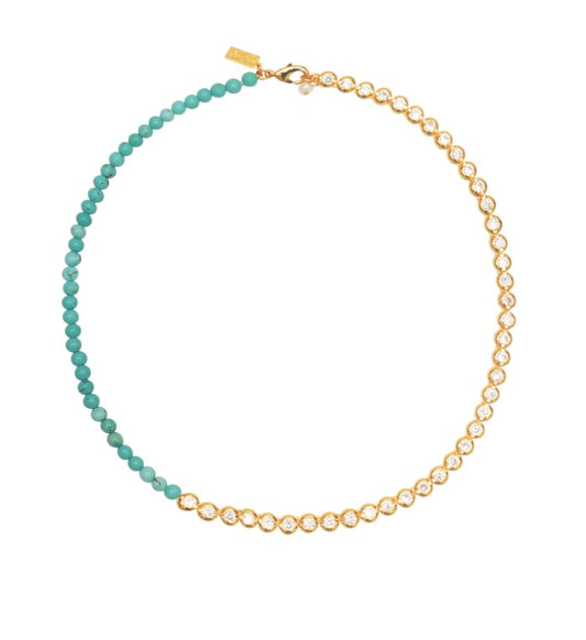 Cubic Zirconia Choker DUO - Turquoise
