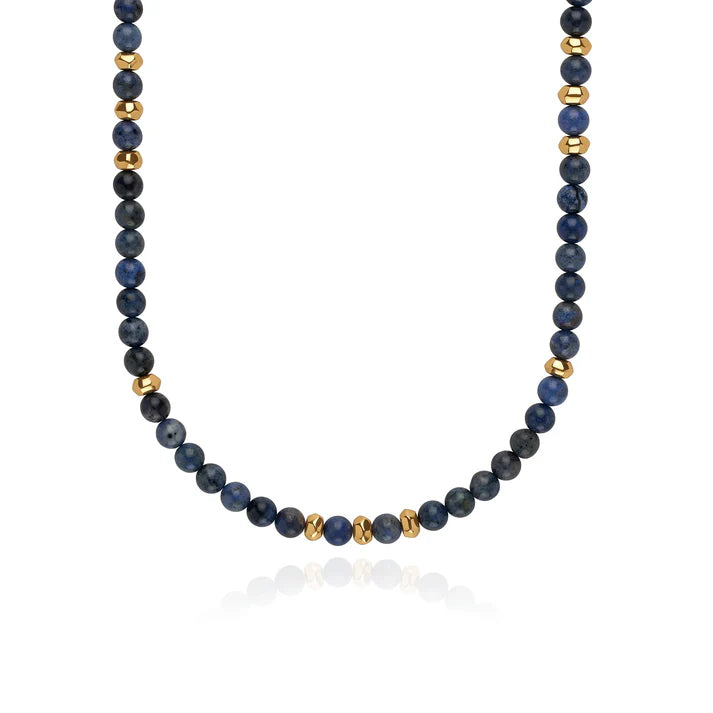 Long Dumortierite Beaded Necklace