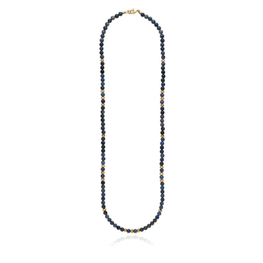 Long Dumortierite Beaded Necklace