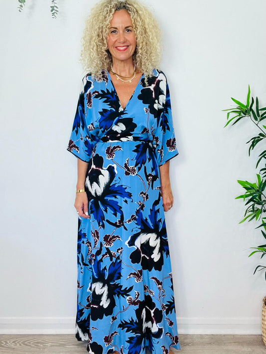 Floral Wrap Dress - Size L
