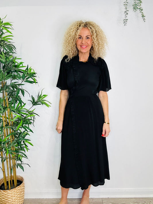 Frill Wrap Dress - Size 34