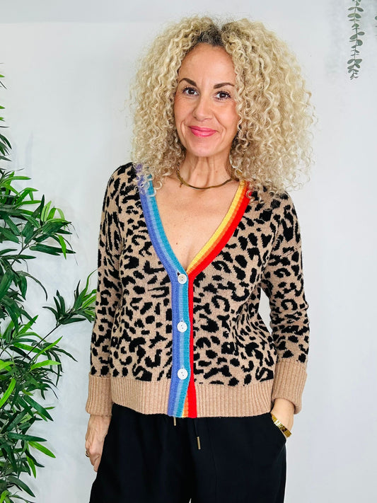 Leopard Print Cardigan - Size M