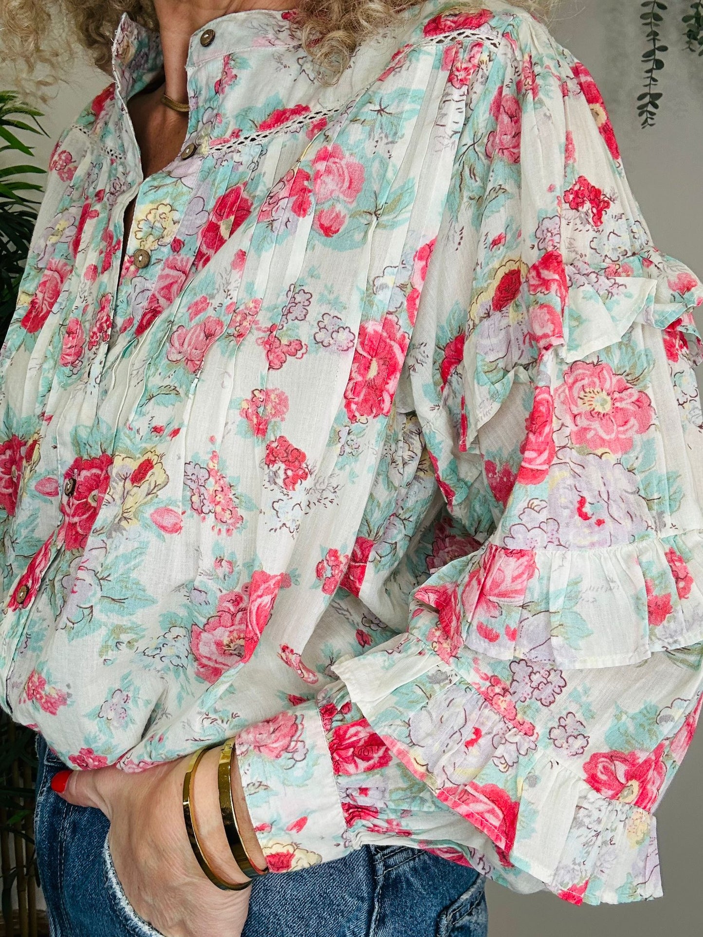 Maison Hotel, Floral blouse, S, Multi