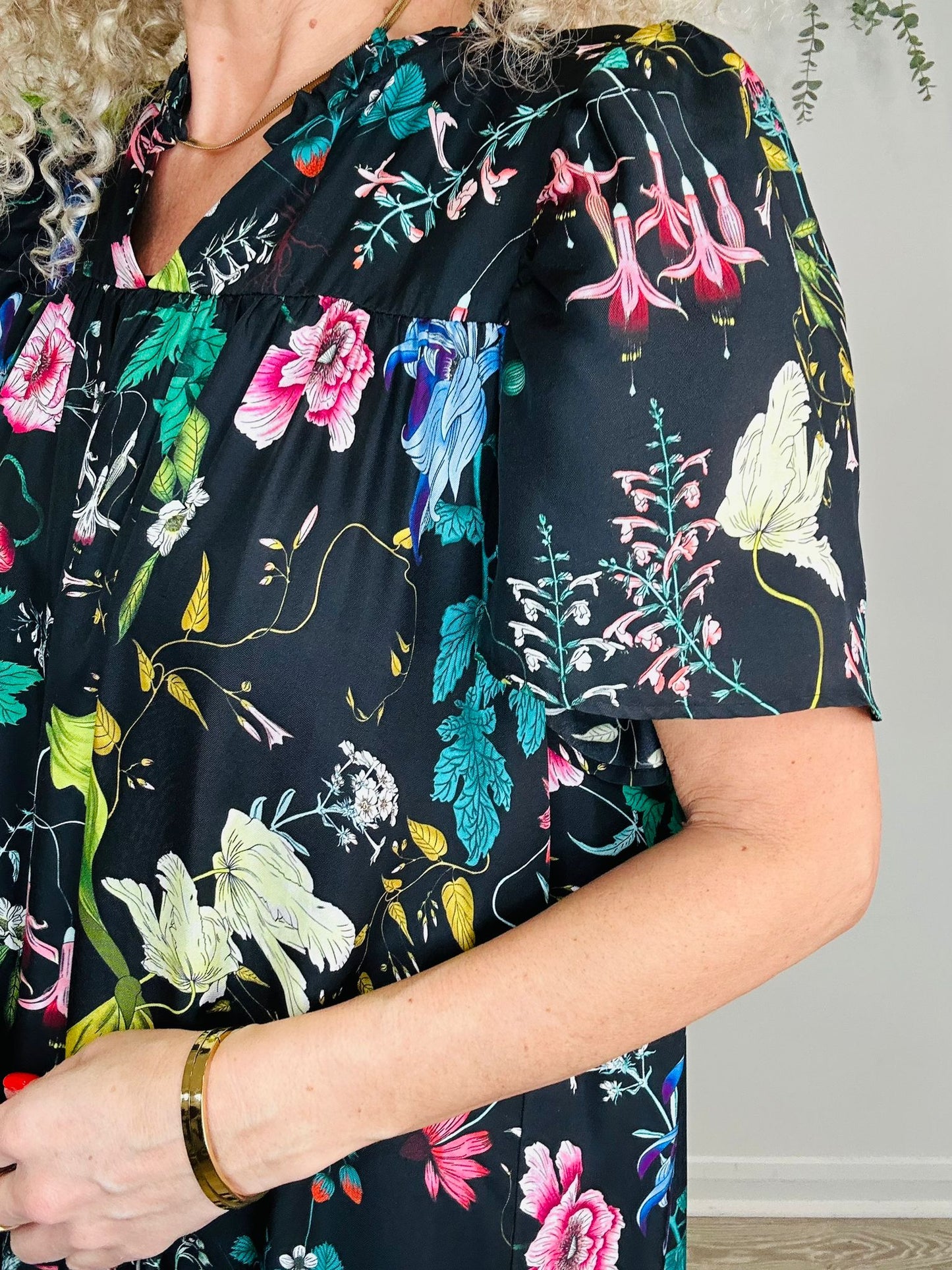 Silk Floral Dress - Size 34