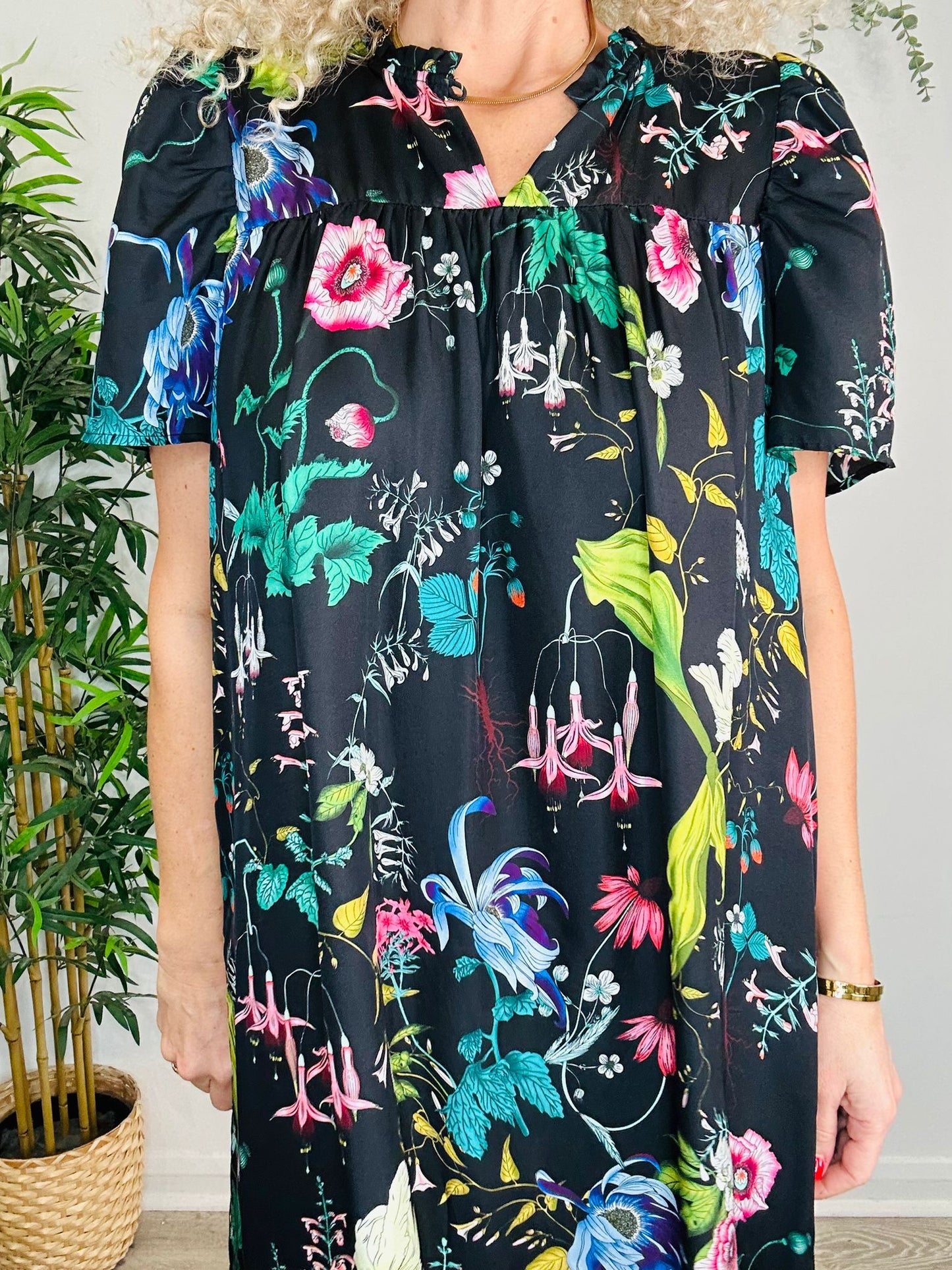 Silk Floral Dress - Size 34