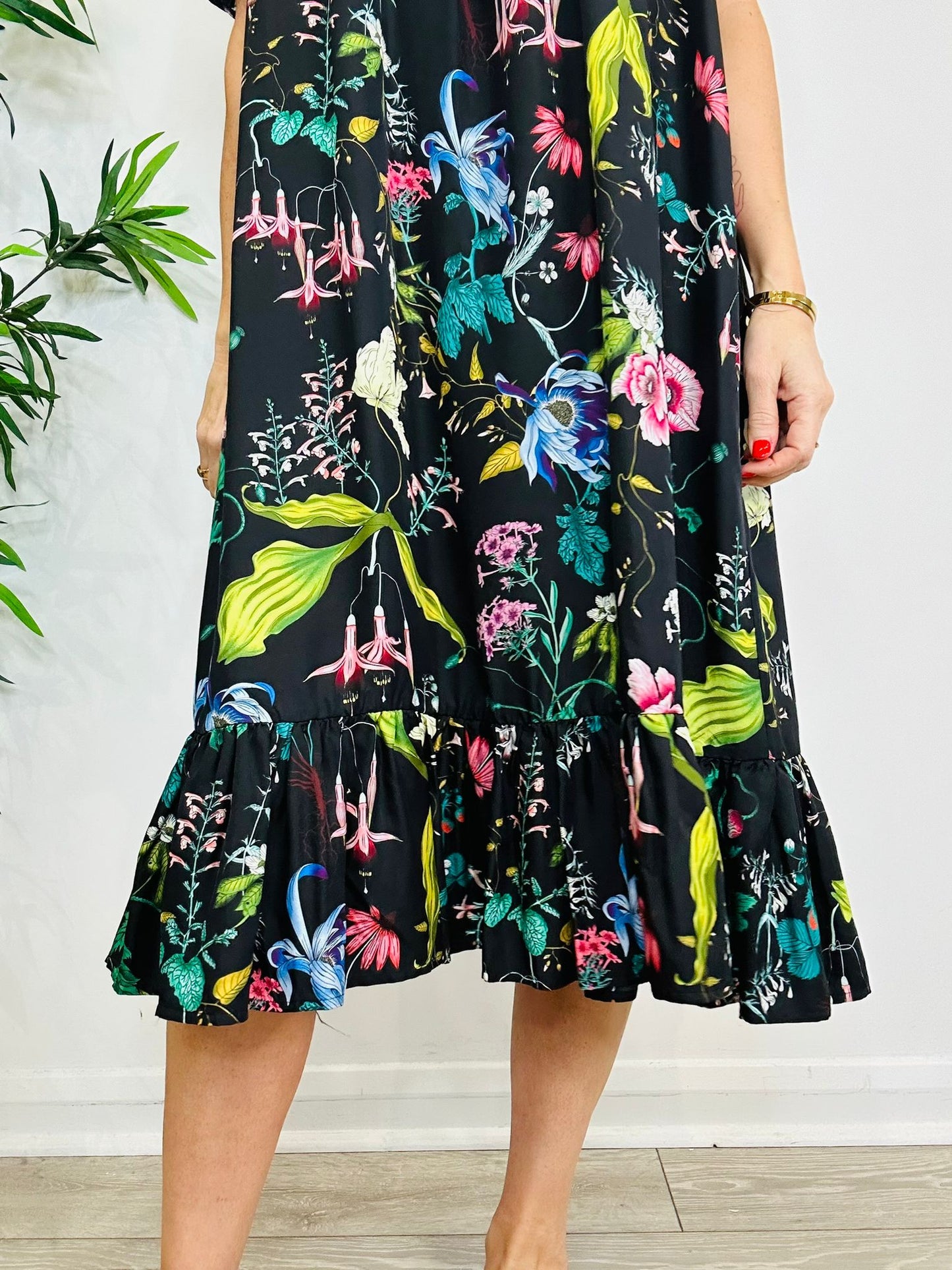 Silk Floral Dress - Size 34