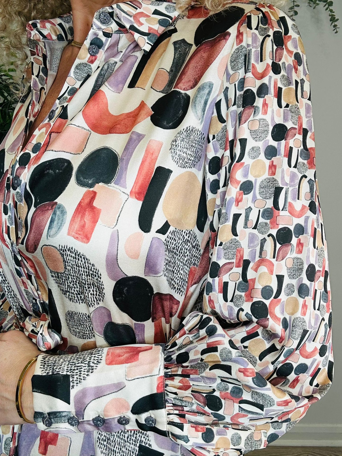 Patterned Silk Dress - Size XS