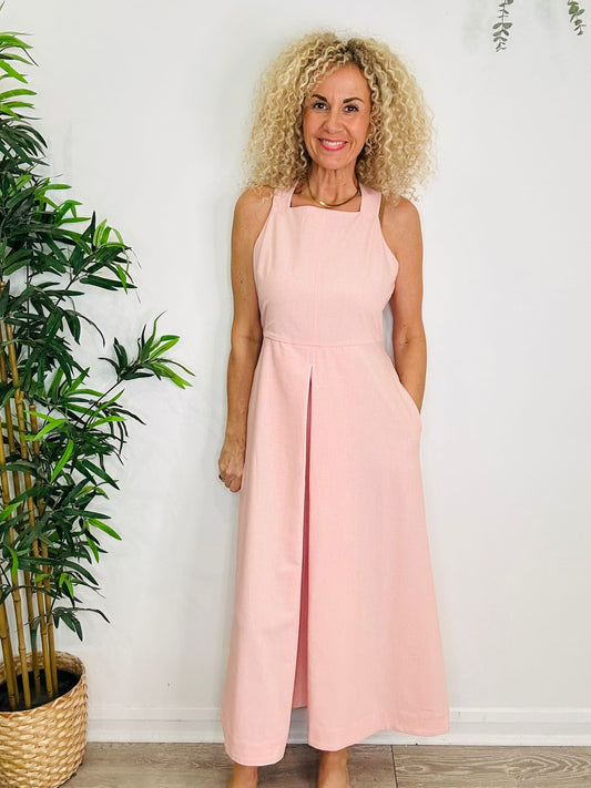 Linen Midi Dress - Size 12