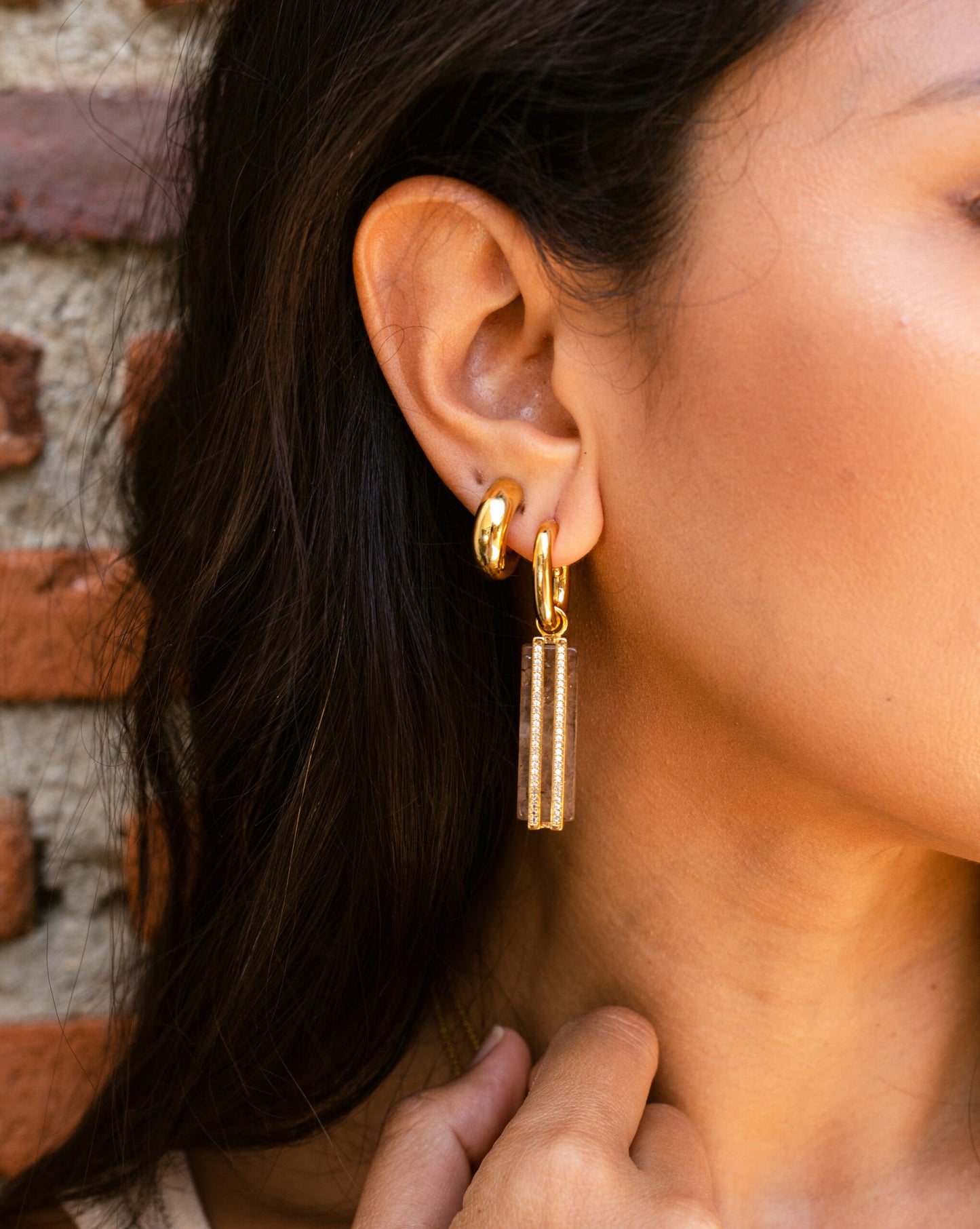Sahara Drop Earrings - Smokey Quartz