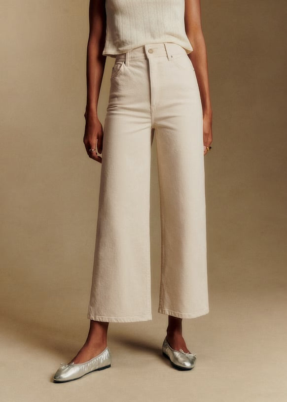 Le Crop Wide Leg Jeans - Size 38