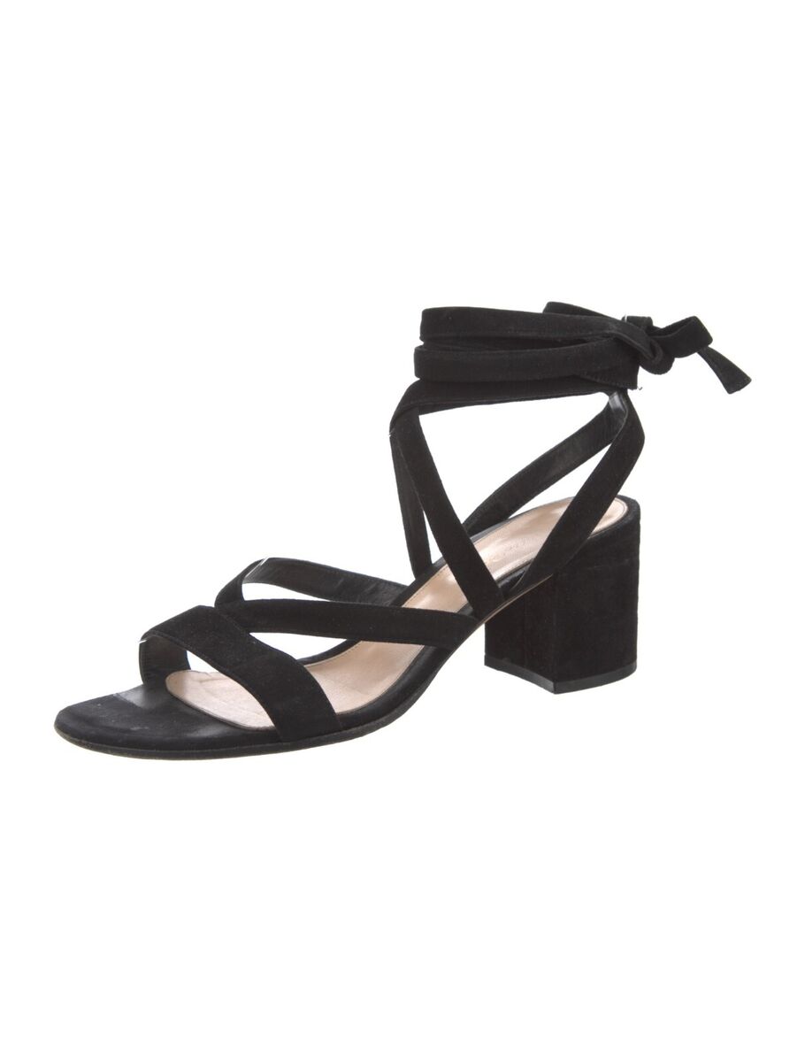 Janis Suede Lace-Up Heels - Size 38.5