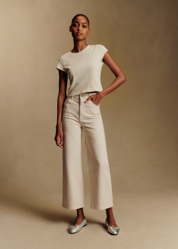 Le Crop Wide Leg Jeans - Size 38